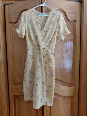Monteau Summer Floral Yellow Dress